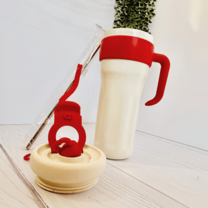 ماگ دوجداره دسته‌دار با نی فلزی مدل Handle Straw - Image 2